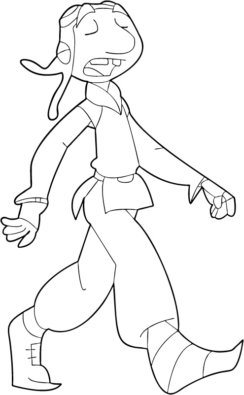 coloriage chasseur de dragons Gwizdo marche